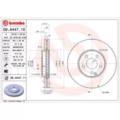 Tarcze hamulcowe BREMBO 09.A447.11