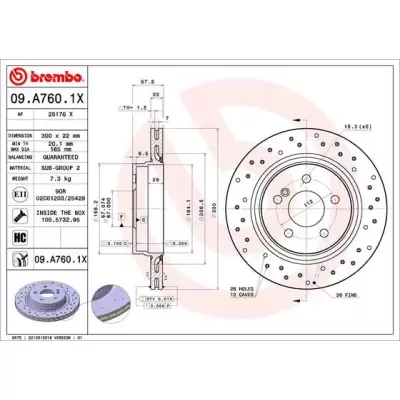 Tarcze hamulcowe BREMBO 09.A760.1X