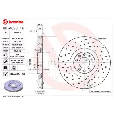 Tarcze hamulcowe BREMBO 09.A829.1X