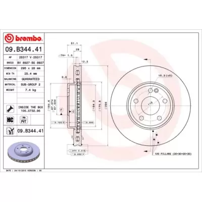 Tarcze hamulcowe BREMBO 09.B344.41