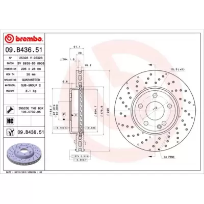 Tarcze hamulcowe BREMBO 09.B436.51