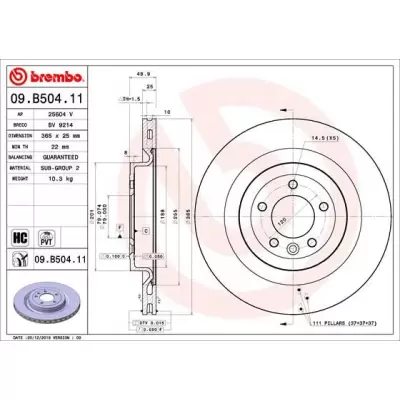 Tarcze hamulcowe BREMBO 09.B504.11