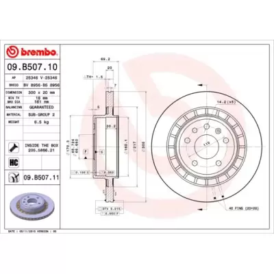 Tarcze hamulcowe BREMBO 09.B507.11