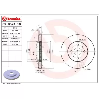 Tarcze hamulcowe BREMBO 09.B524.10