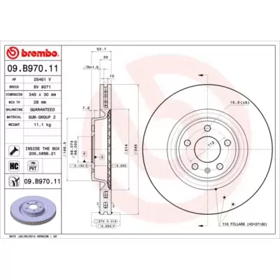 Tarcze hamulcowe BREMBO 09.B970.11