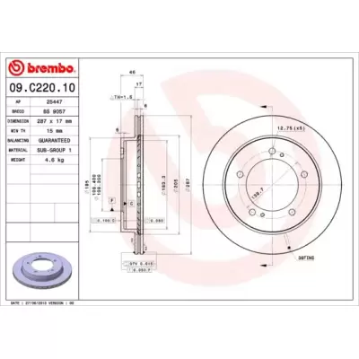 Tarcze hamulcowe BREMBO 09.C220.10