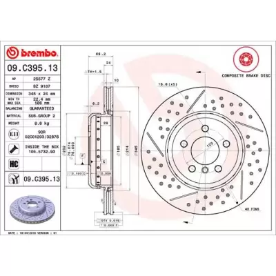 Tarcze hamulcowe BREMBO 09.C395.13