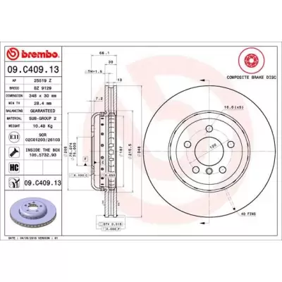 Tarcze hamulcowe BREMBO 09.C409.13
