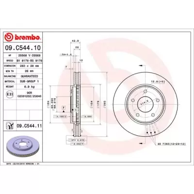 Tarcze hamulcowe BREMBO 09.C544.11