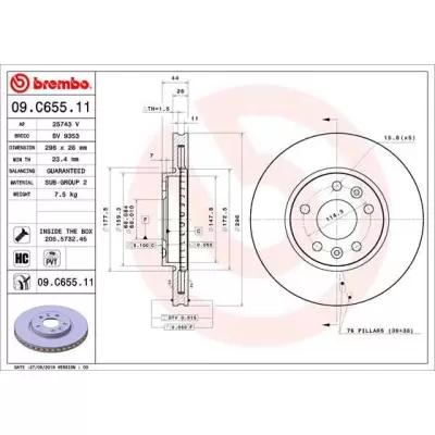 Tarcze hamulcowe BREMBO 09.C655.11