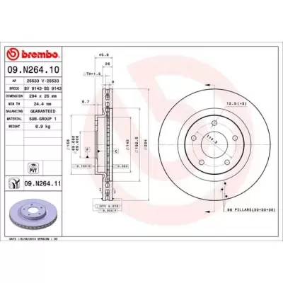 Tarcze hamulcowe BREMBO 09.N264.11