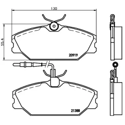 Rysunek techniczny klocków hamulcowych SIEGER SIG51030