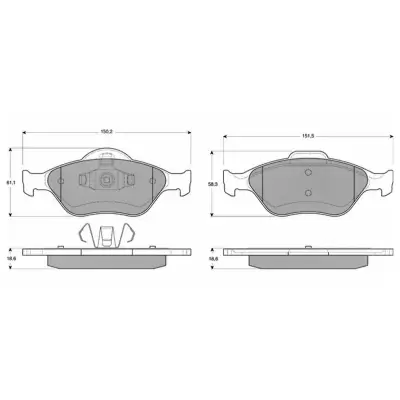 Rysunek techniczny klocków hamulcowych SIEGER SIG51104