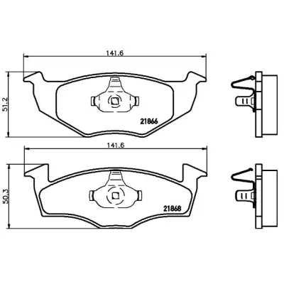 Rysunek techniczny klocków hamulcowych SIEGER SIG51218