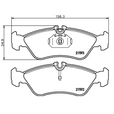 Rysunek techniczny klocków hamulcowych SIEGER SIG51263