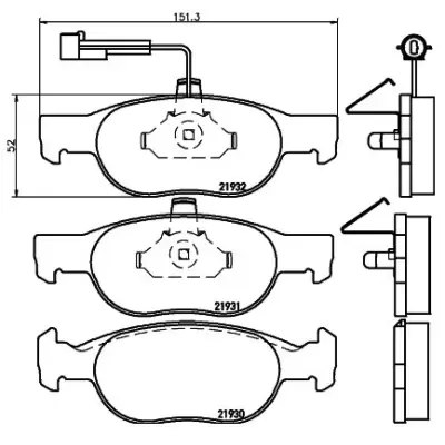 Rysunek techniczny klocków hamulcowych SIEGER SIG51291
