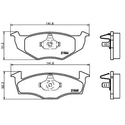 Rysunek techniczny klocków hamulcowych SIEGER SIG51306