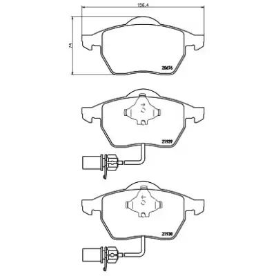 Rysunek techniczny klocków hamulcowych SIEGER SIG51307