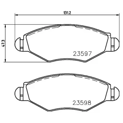 Rysunek techniczny klocków hamulcowych SIEGER SIG51500