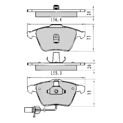 Rysunek techniczny klocków hamulcowych SIEGER SIG51528