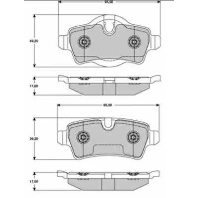 Rysunek techniczny klocków hamulcowych SIEGER SIG51766