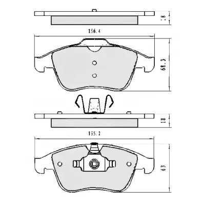 Rysunek techniczny klocków hamulcowych SIEGER SIG51788