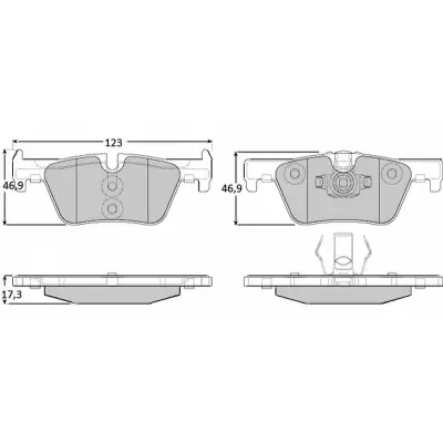 Rysunek techniczny klocków hamulcowych SIEGER SIG51919
