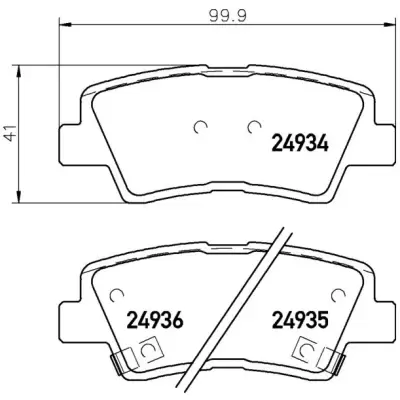Rysunek techniczny klocków hamulcowych SIEGER SIG53494