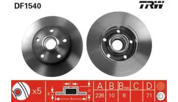 Tarcze hamulcowe TRW DF1540