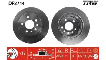 Tarcze hamulcowe TRW DF2714