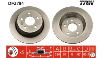 Tarcze hamulcowe TRW DF2794