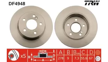 Tarcze hamulcowe TRW DF4948