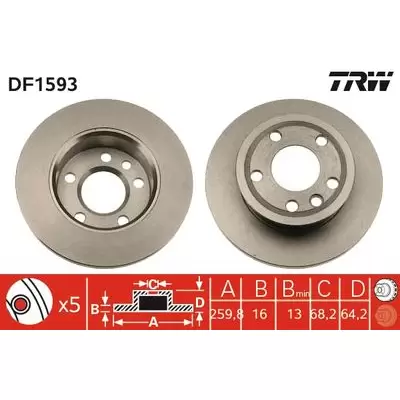 Tarcze hamulcowe TRW DF1593
