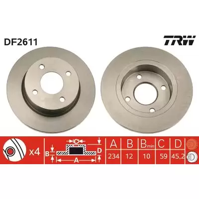 Tarcze hamulcowe TRW DF2611