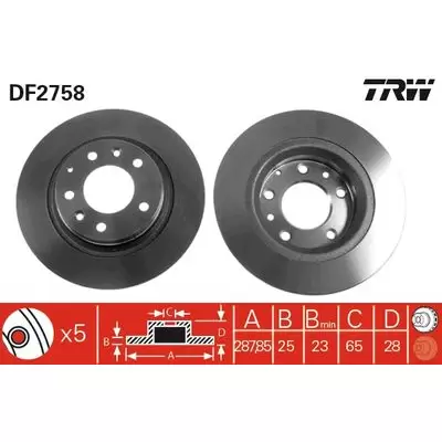 Tarcze hamulcowe TRW DF2758