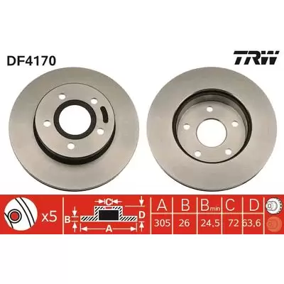 Tarcze hamulcowe TRW DF4170