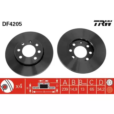 Tarcze hamulcowe TRW DF4205